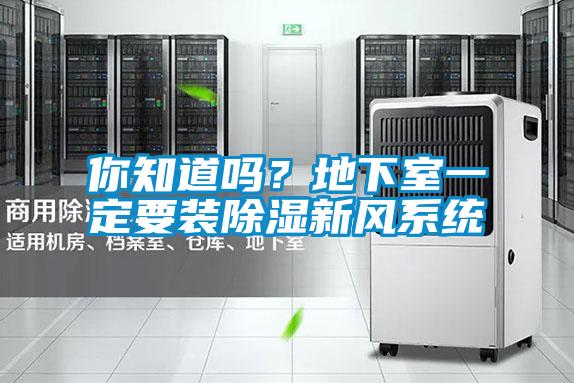 你知道嗎？地下室一定要裝除濕新風系統