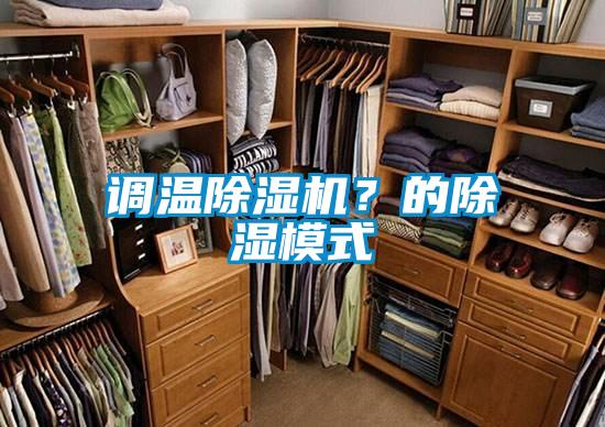 調(diào)溫除濕機(jī)？的除濕模式