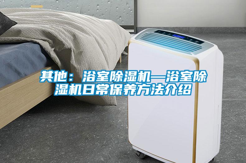 其他：浴室除濕機—浴室除濕機日常保養方法介紹